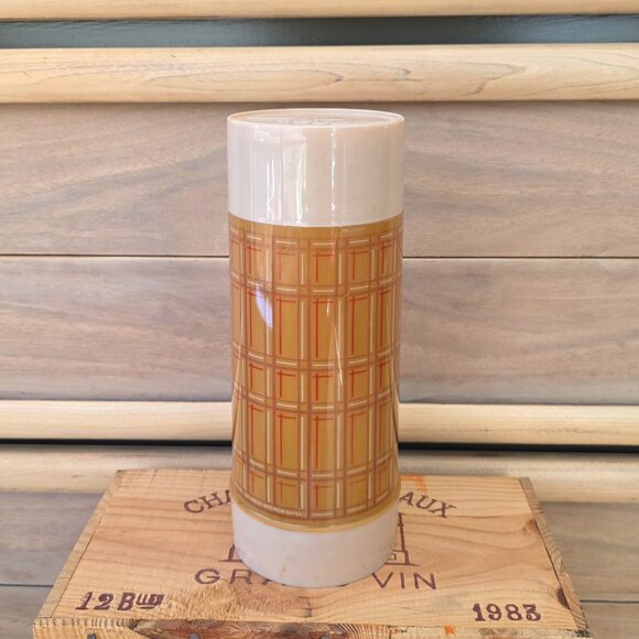 Vintage Aladdin Plaid Wide-Mouth Vacuum Thermos - - Picture 1 of 9